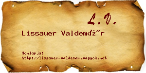Lissauer Valdemár névjegykártya